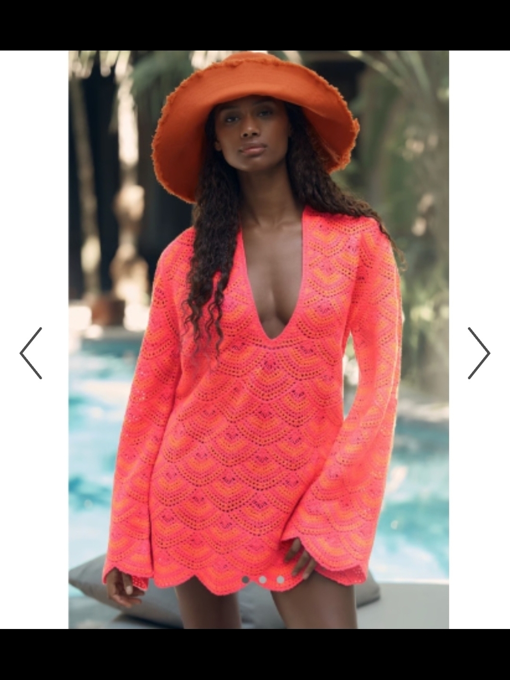 Anthropologie Celandine Crochet Long-Sleeve Mini Kaftan - Picture 10 of 10